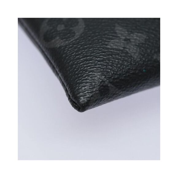 Pre Loved Louis Vuitton Monogram Eclipse Pochette Clutch Unisex Black Clutch - Picture 8 of 8